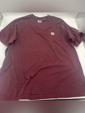 Carhartt Men’s Burgundy Loose Fit Pocket Tee 2XL